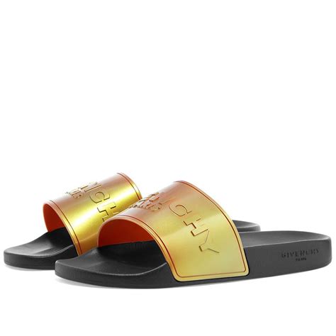 givenchy iridescent slides|givenchy sandals.